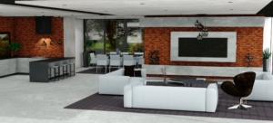 Projektowanie wnętrz Jolanta Broda-lebioda. Projekt salonu z kuchnią