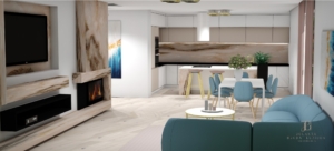 Projekt kuchni i salonu. aranżacje wnętrz Bielsko - Biała, Cieszyn, Ustroń