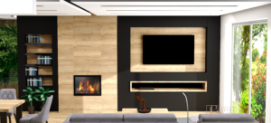 Projektowanie wnętrz online Jolanta Broda-lebioda, salon z kominkiem