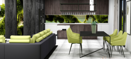 Projektowanie wnętrz Jolanta Broda-lebioda, aranżacja salonu, kuchni z wyspą