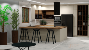 Projekty wnętrz Jolanta Broda-Lebioda, aranżacja salonu i kuchni online